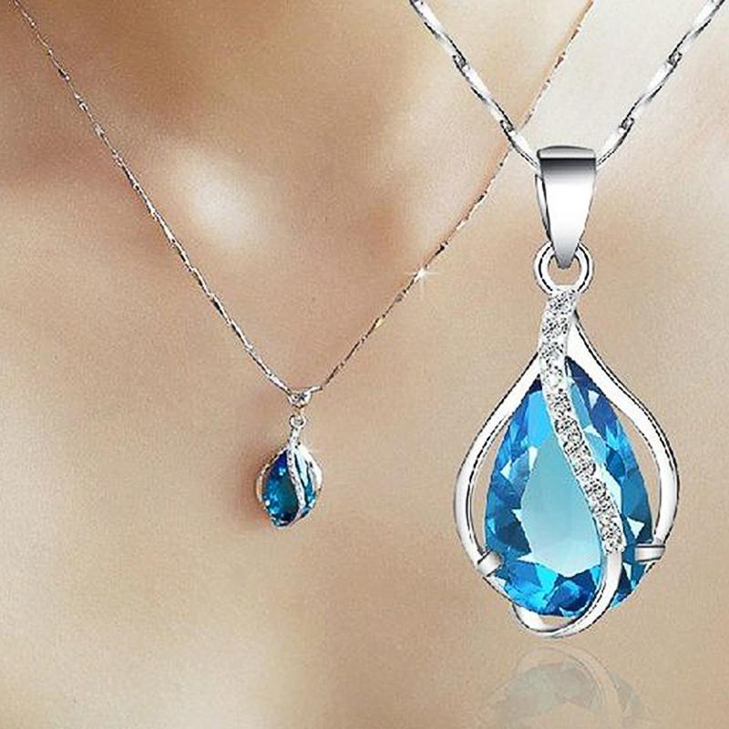 Gorgeous Cubic Zirconia Pendant Necklace for Women Temperament Elegant Lady's Accessories Wedding Engagement Love Jewelry