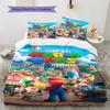 Super Mario Cartoon Bedding 3 Piece Set Soft Comfortable Duvet Cover Set Kids Bedroom Game Theme Bed Linens Home Textile