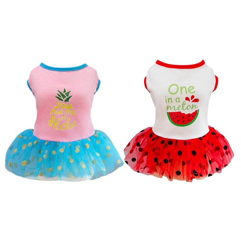 Pet Dog Fruit Printed Tutu Skirt Dress Dog Clothes