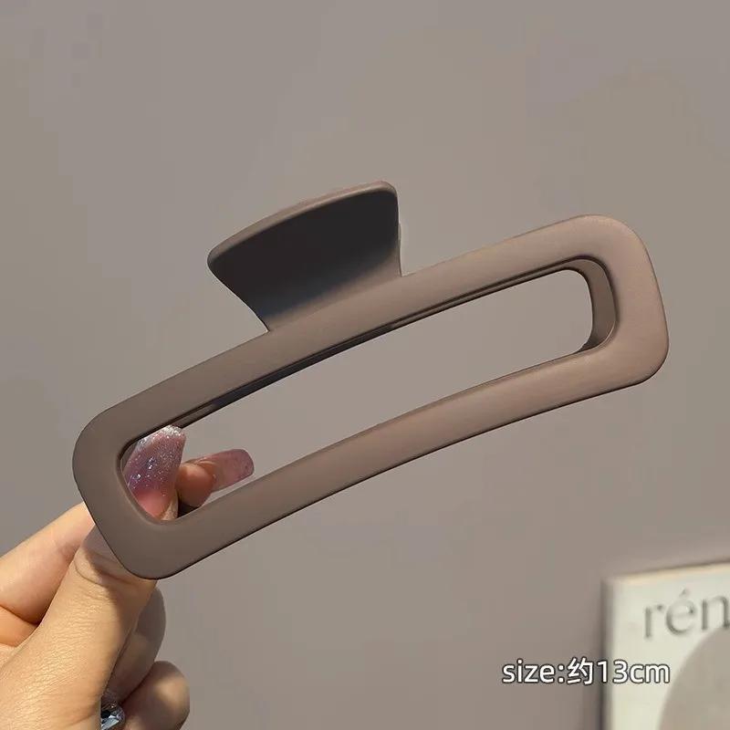 

13cm Simple Frosted Large Rectangular Hair Clip for Women Elegant Temperament Shark Clip Fashionable Girl Hair Clamp