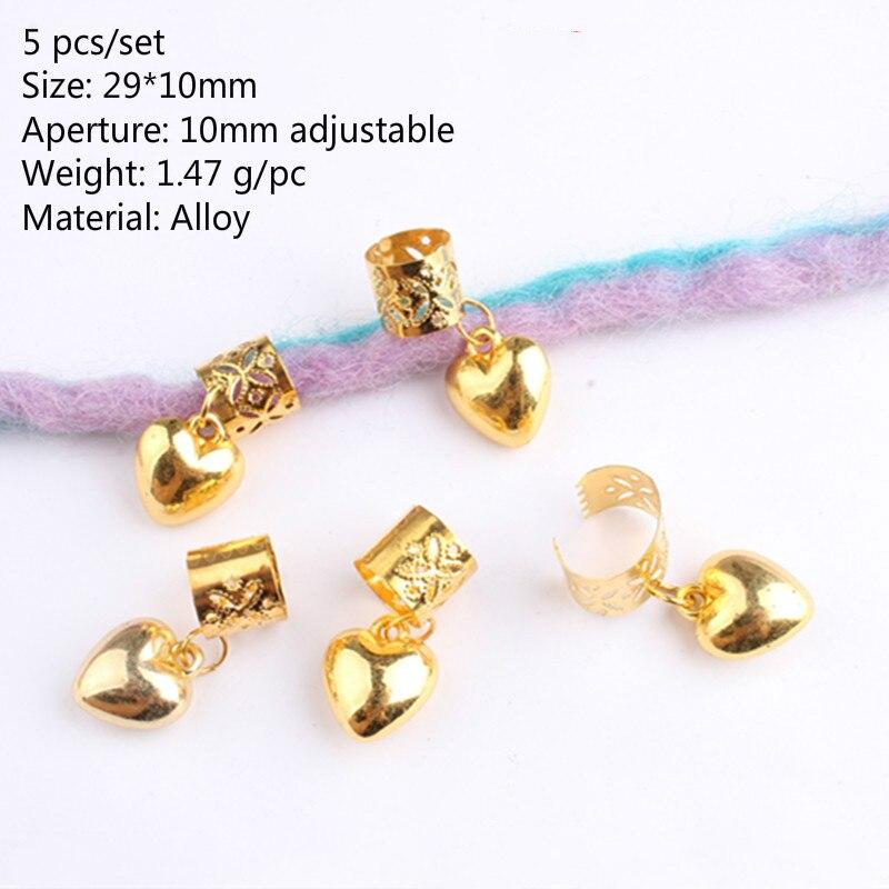 5 buc inel de păr auriu, argint