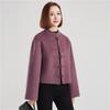 Fengxun Women's 100% Wool Double-Sided Short Coat with Chinese Knot Buttons