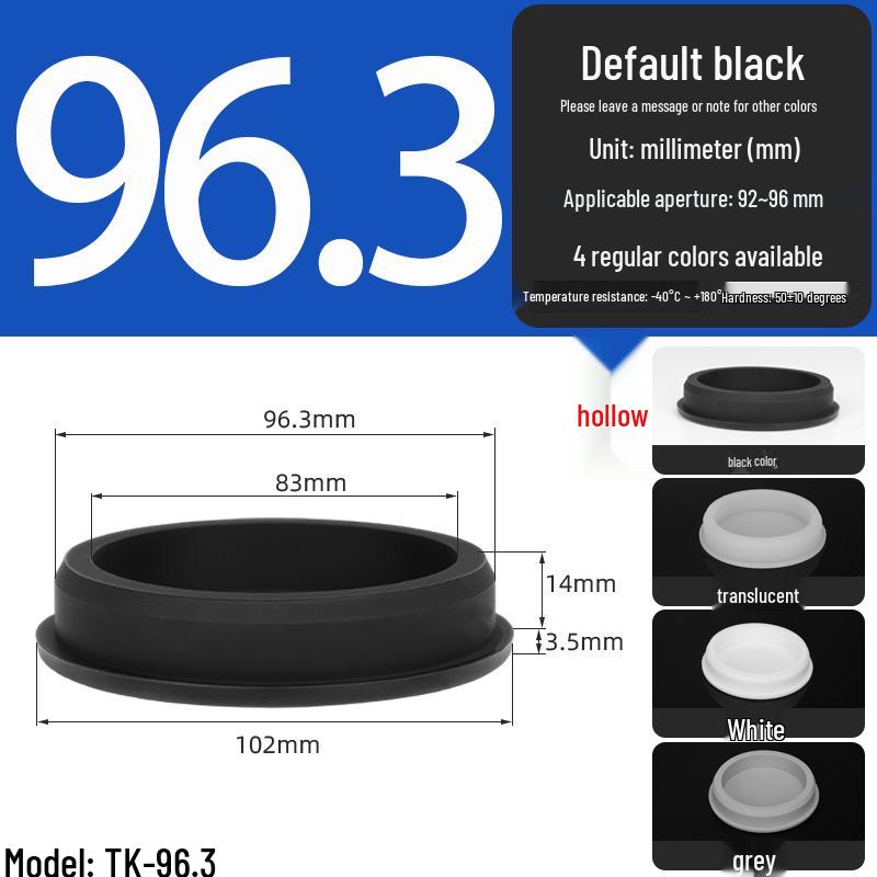 Black High-Temperature Resistant T-Shaped Silicone Stopper - Round Hole Rubber Gasket & Shock-Absorbing Blind Plug