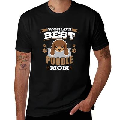 Worlds Best Poodle Mom Dog Owner Tshirt Basic All Season Solid Tshirt