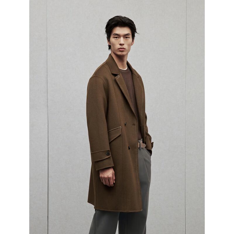 GXG Men's Long Overcoat with Contrast Stitching