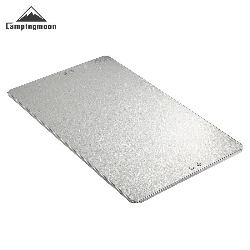 Coleman T-2355 Lightweight Mesh Table with Patterned Stainless Steel Square Top and Auxiliary Tray