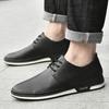 New British Style Mens Dress Shoes Casual Genuine Leather Business Shoes Size 38-45 Fashion Flat Designer Shoes Driving Loafers