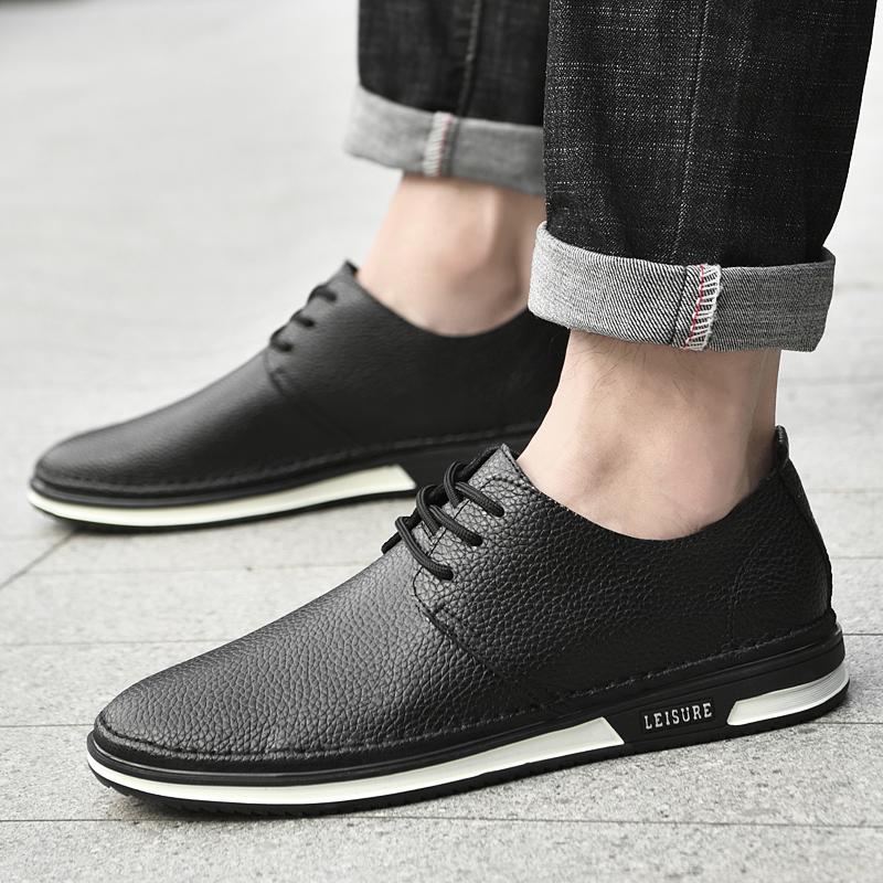 New British Style Mens Dress Shoes Casual Genuine Leather Business Shoes Size 38-45 Fashion Flat Designer Shoes Driving Loafers