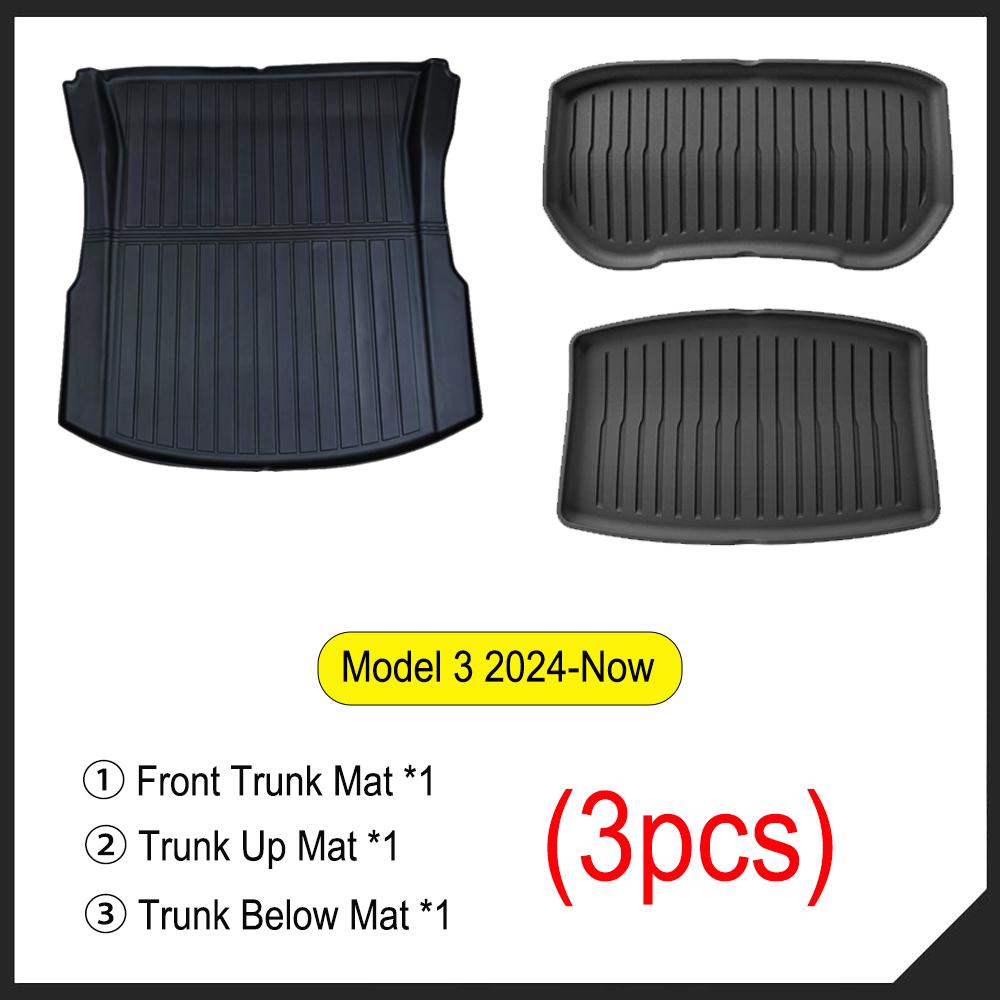 For Tesla Model 3 2026 2025 2025 Front Rear Trunk Mat Back Seat Backrest Protective Pads Cargo Liner Anti Dirty Mat Accessories