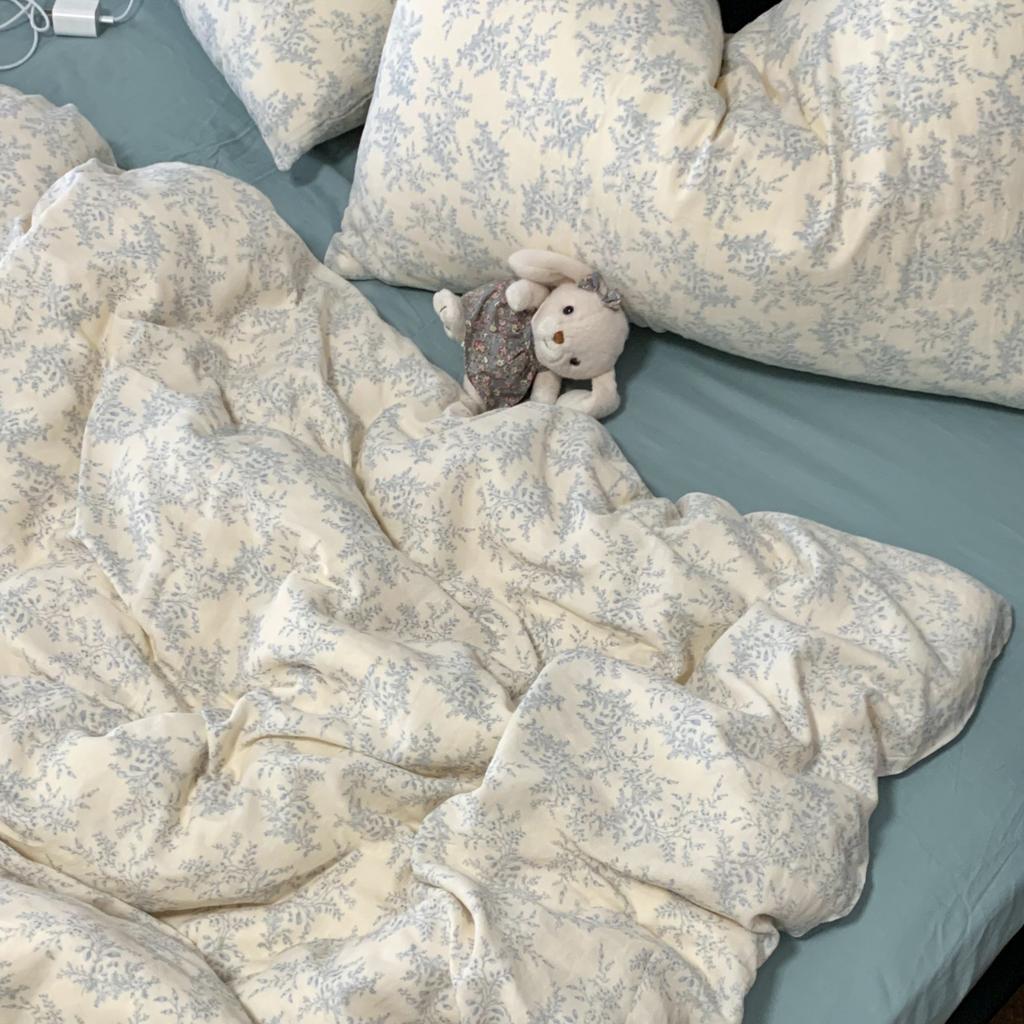 Live Broadcast Explosion Class A Maternal And Infant Grade Cotton Pure Cotton Double-Layer Yarn 4-Pcs Set Student Children'S Dormitory 3Pc Quilt Cover