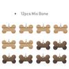 12pcs Wholesale Cat Collar Accessory Wood Dog Bone Puppy Blank Nameplate Round Tags For Dogs Keyrings