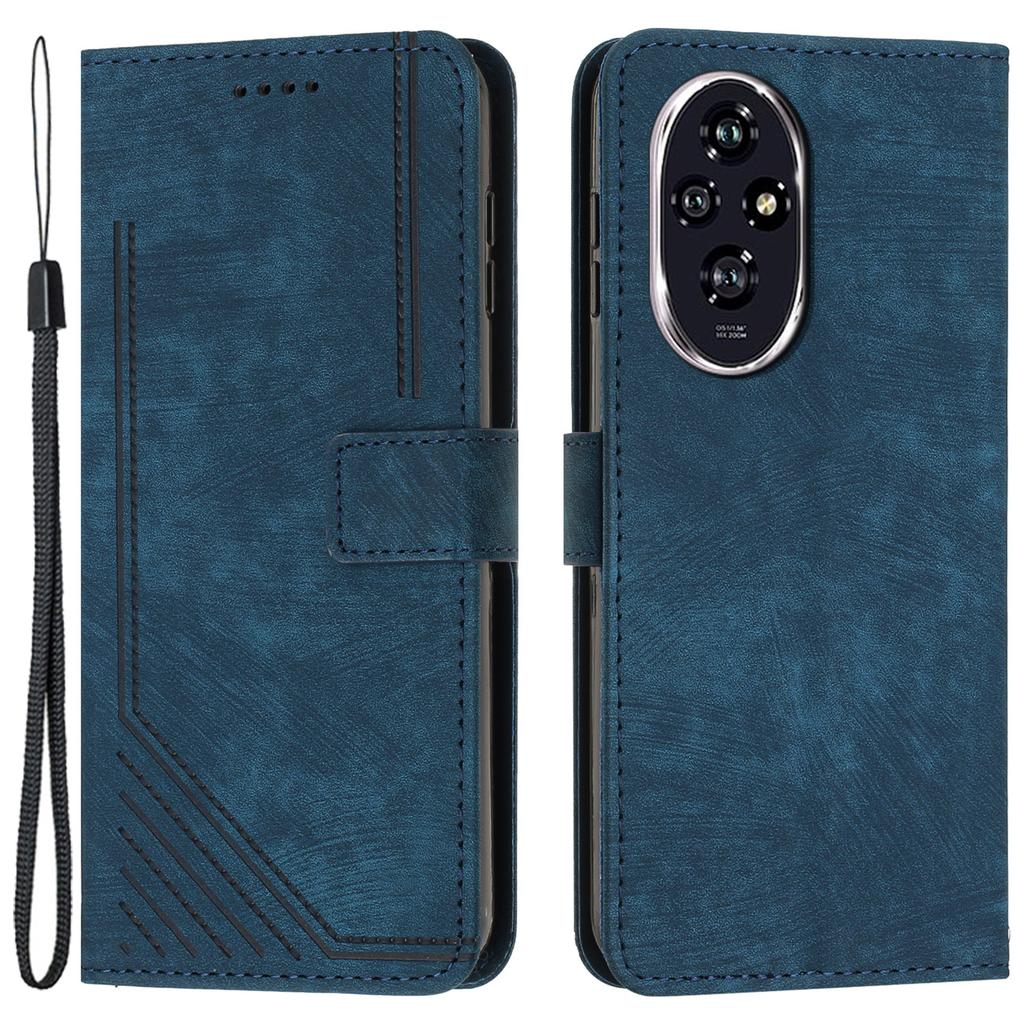 For Honor 200 Pro 5G Cell Phone Case PU Leather Wallet Skin-Touch Drop-proof Cover