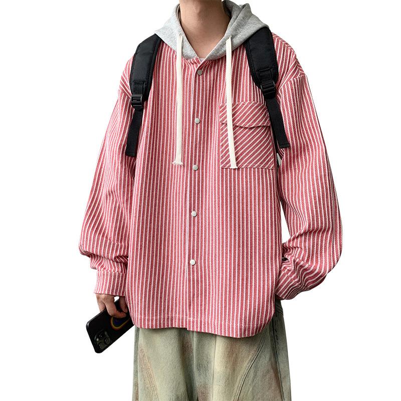 

Свободное пальто-двойка мужское весенне-осеннее с лацканами и длинными рукавами в гонконгском стиле S красный