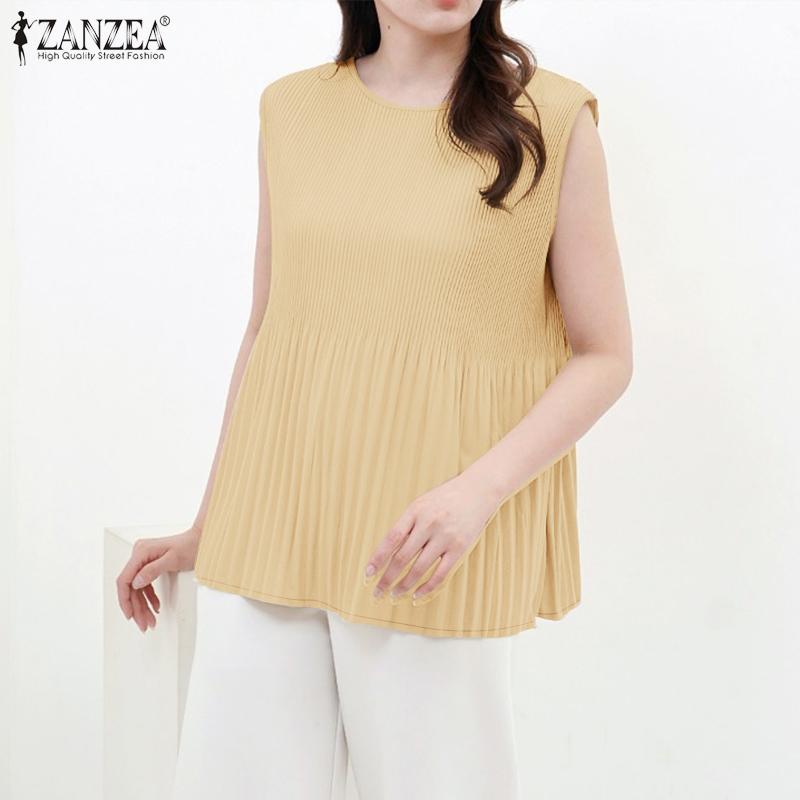 ZANZEA Women Casual Round Neck Loose Summer Sleeveless Tank Tops