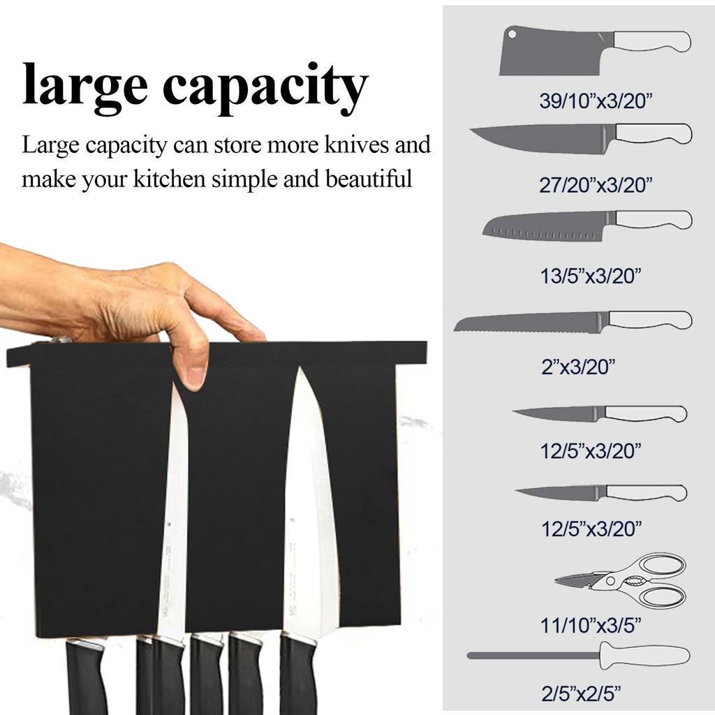 Resafy Magnetic Knife Block Strong Magnetic Wooden Knife Magnetic Knife Metal Storage Wooden Knife Knife Resafy Magnetic Knife Block Holder Magnetic