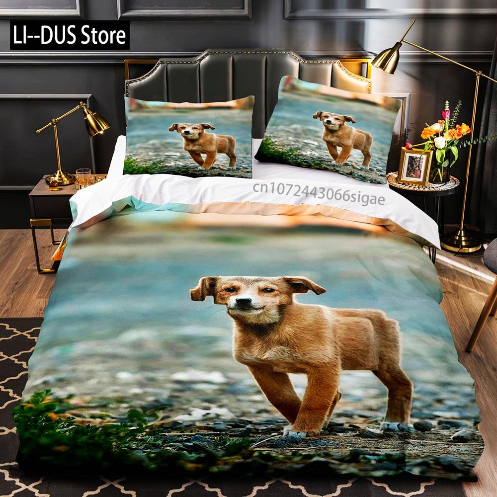 

Comforter Cube-Animals Bedding Set Single Twin Full Queen King Size Dog Bed Set Aldult Kid Bedroom Duvet Sets 3D Anime 030 Comforter (quilt)-EU Single(135*200cm)3pcs