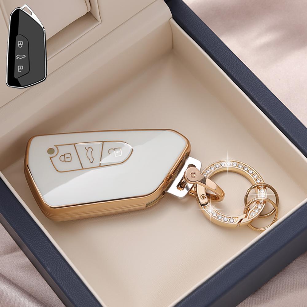 

Fashion Tpu Car Key Case For Vw Volkseagen Golf 8 Mk8 Id.3 Id.4 Cupra Skoda Octavia A8 Seat Leon Mk4 Formentor Tarraco