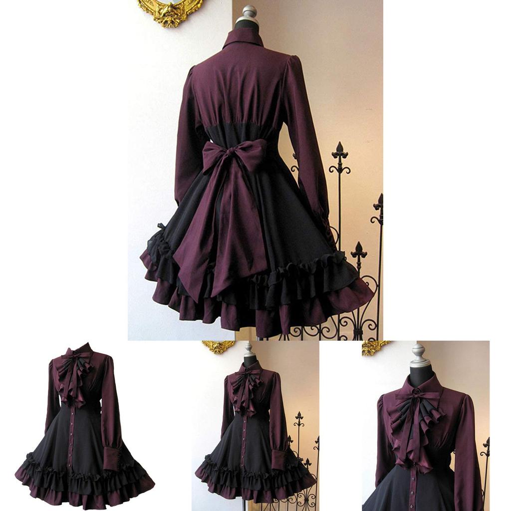 Medieval Gothic Butterfly Bow Dress Renaissance Steampunk Women's Dress Xs-xxxl