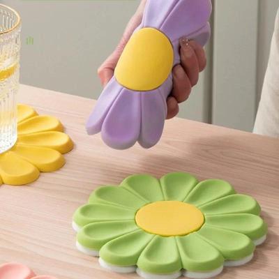 Daisy Form Silikon Untersetzer Küche Tisch Hitzebeständige Anti-verbrühungen Matte Tasse Geschirr Tischset Tisch Dekoration