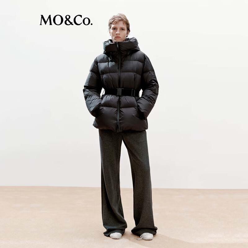 MO&Co. Women's Cloud-Soft Belted Windproof 90% Down Puffer Jacket