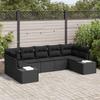 Garden Sofa Set with Storage 7 Pcs Black Poly Rattan