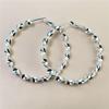 Pendientes chapados en plata, estilo coreano, modernos pendientes ondulados atmosféricos retorcidos, pendientes de plata S925 clásicos de moda para mujer