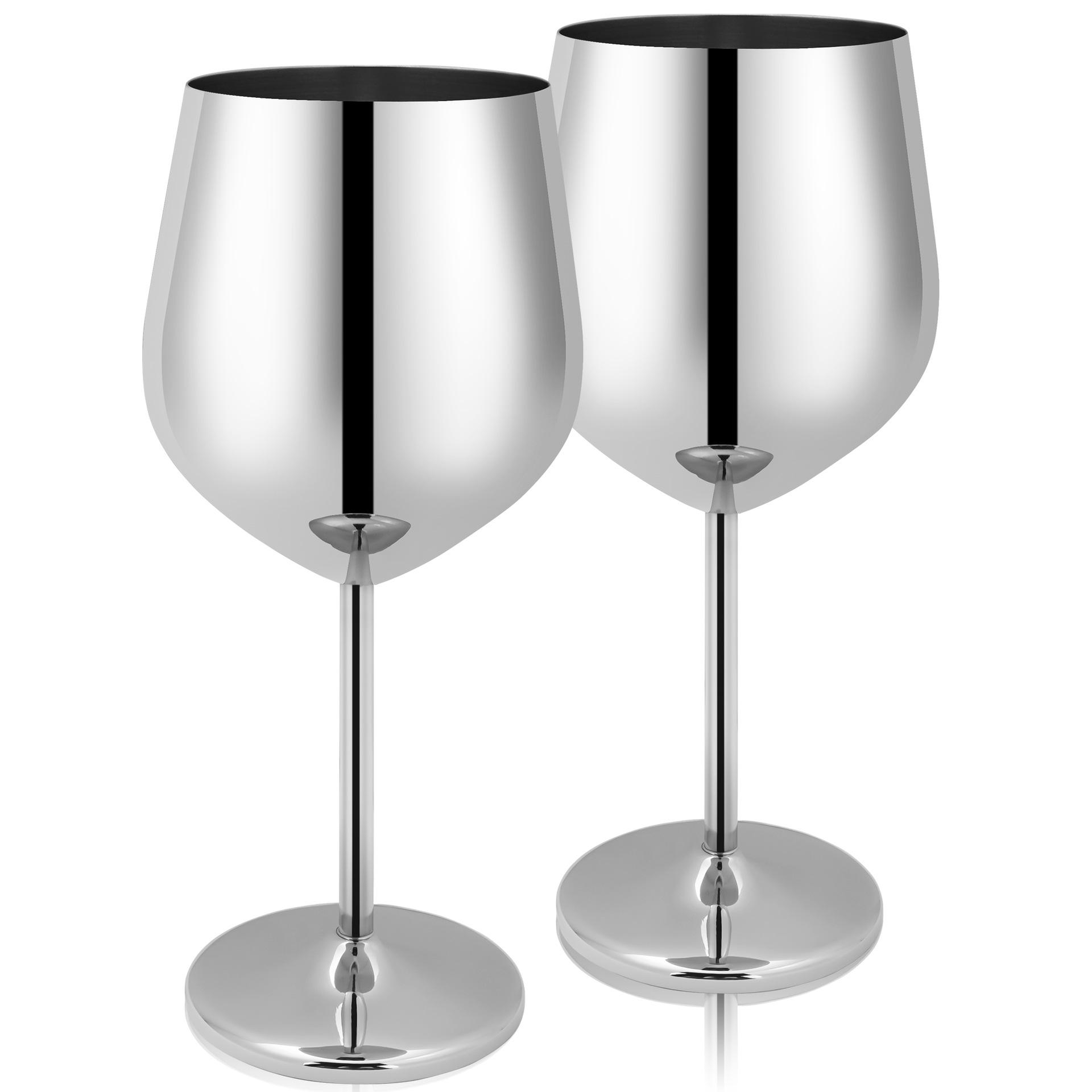 

Бокал для вина Highball Bar из нержавеющей стали Модный креативный процесс шлифования Прочный бокал для шампанского 2pcs