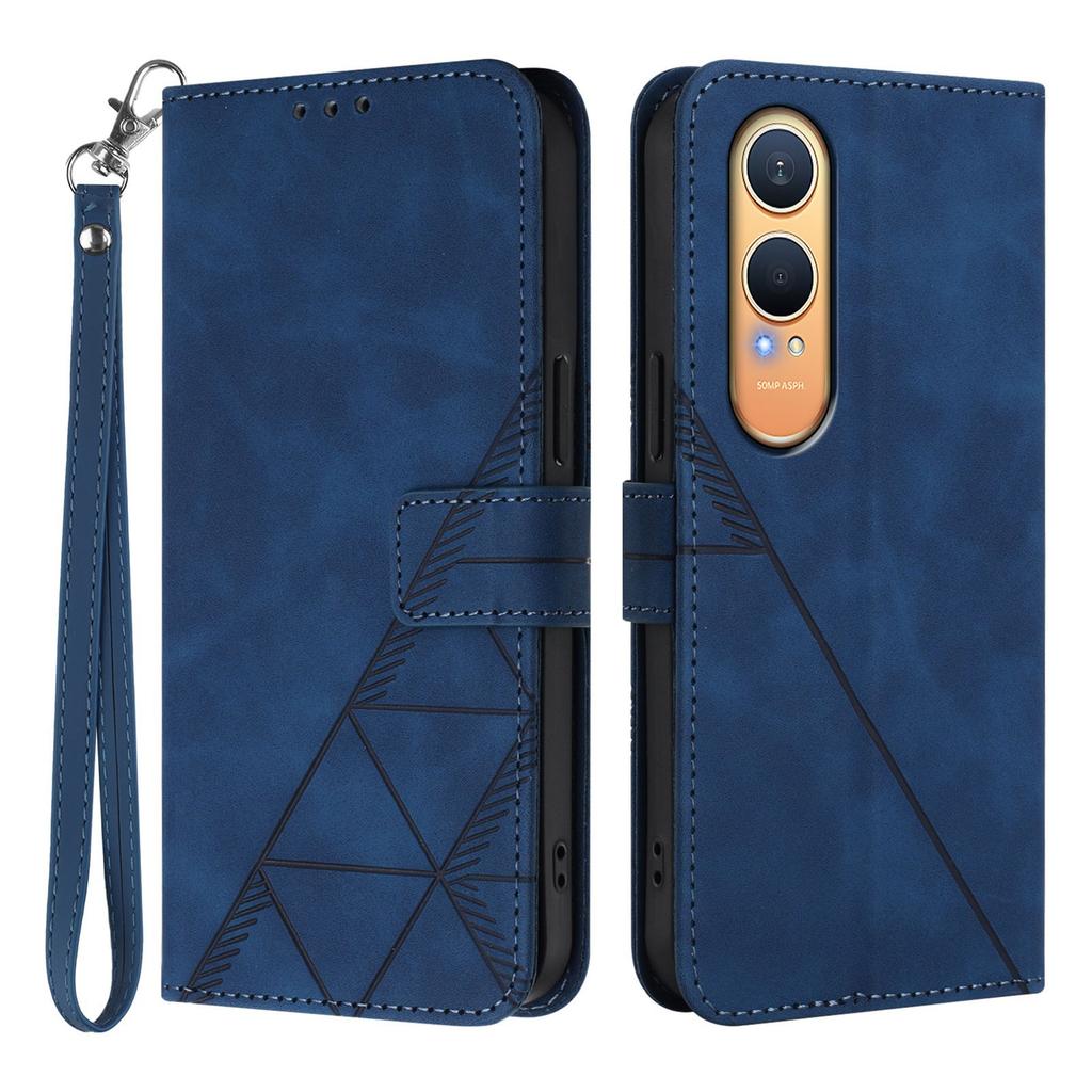 For Oppo K12x 5G (China)/OnePlus Nord CE4 Lite 5G Leather Case with Hand Strap Wallet Stand Phone Cover
