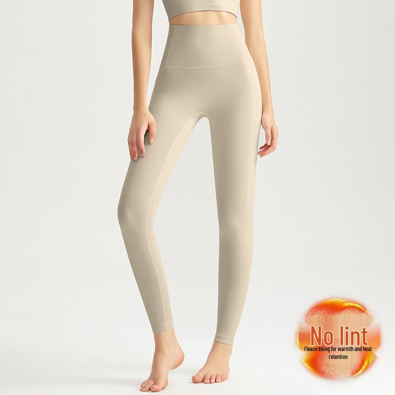 LAHN Damen High Waist Samt Yoga Hose - Po-Lifting, Warm, Hautgefühl, Keine Nähte für Herbst/Winter