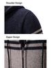 Men's Color Block Striped Hooded Cardigan Sweater - Plus Size Knitwear for Autumn & Winter