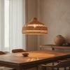 Rattan Pendant Lamp Organic Light Warm for Dining Room, Cafe