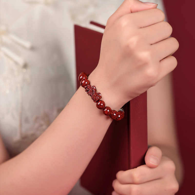 Direkt aus dem Laden versandt, authentisches Kristall-Zinnober-Armband für Frauen, Pixiu-Armband für Männer, ein persönliches Amulett