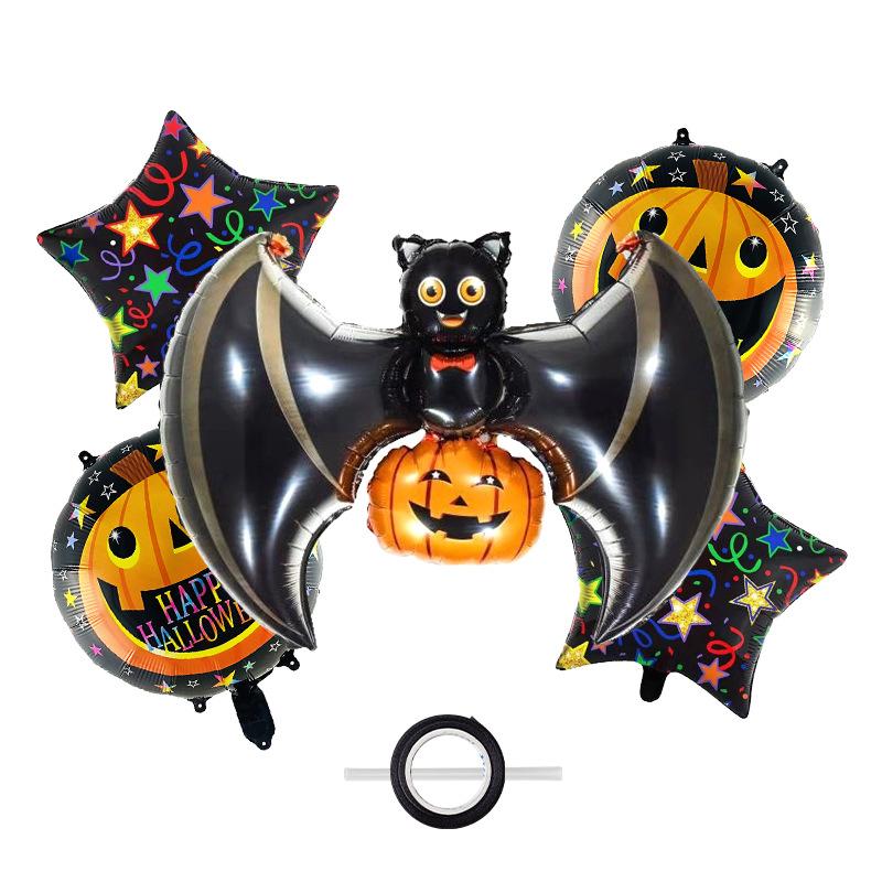 Halloween Pumpkin Star Mummy Witch Vampire Spider Wine Bottle Balloon Bundle Decorative Set