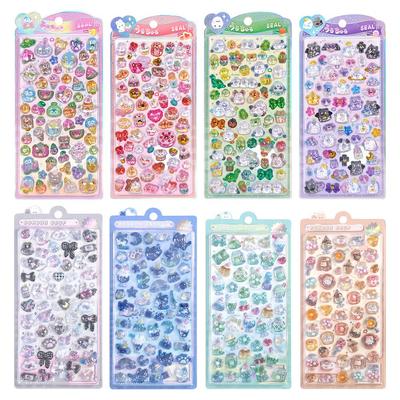 Kawaii Cartoon Animal 3D Relief Cute Stickers Children And Girls Decorative Sticker Birthday Gifts Creative Peripheral