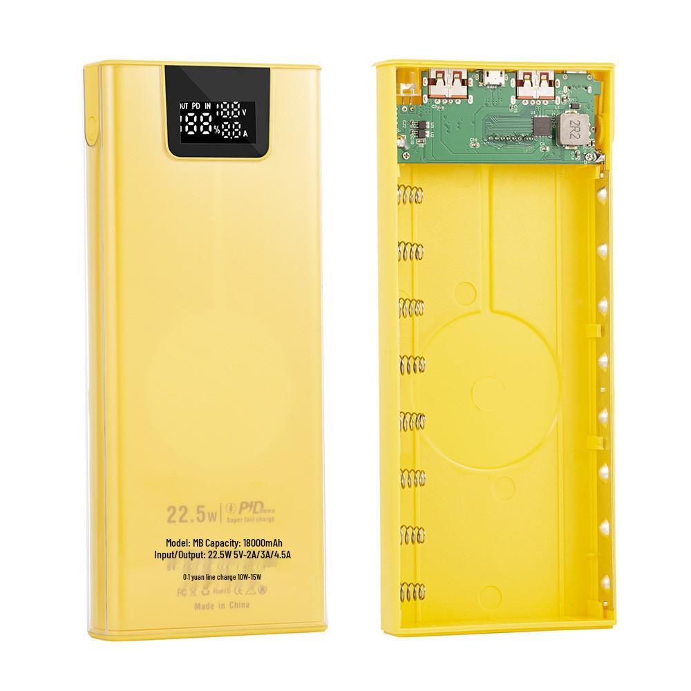 

Transparent 8-Cell Power Bank Kit: Detachable 18650 Battery Box with No-Weld Design