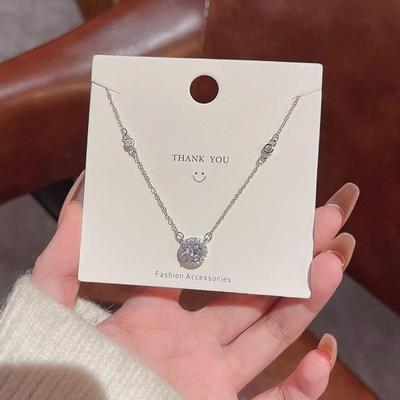 Zircon Titanium Steel Trendy Women's Necklace - Elegant, Versatile, Simple Design