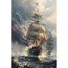 Vintage Nautical Metal Wall Art, Old Sailing Ship Pirate Decor, Home Wall Decor