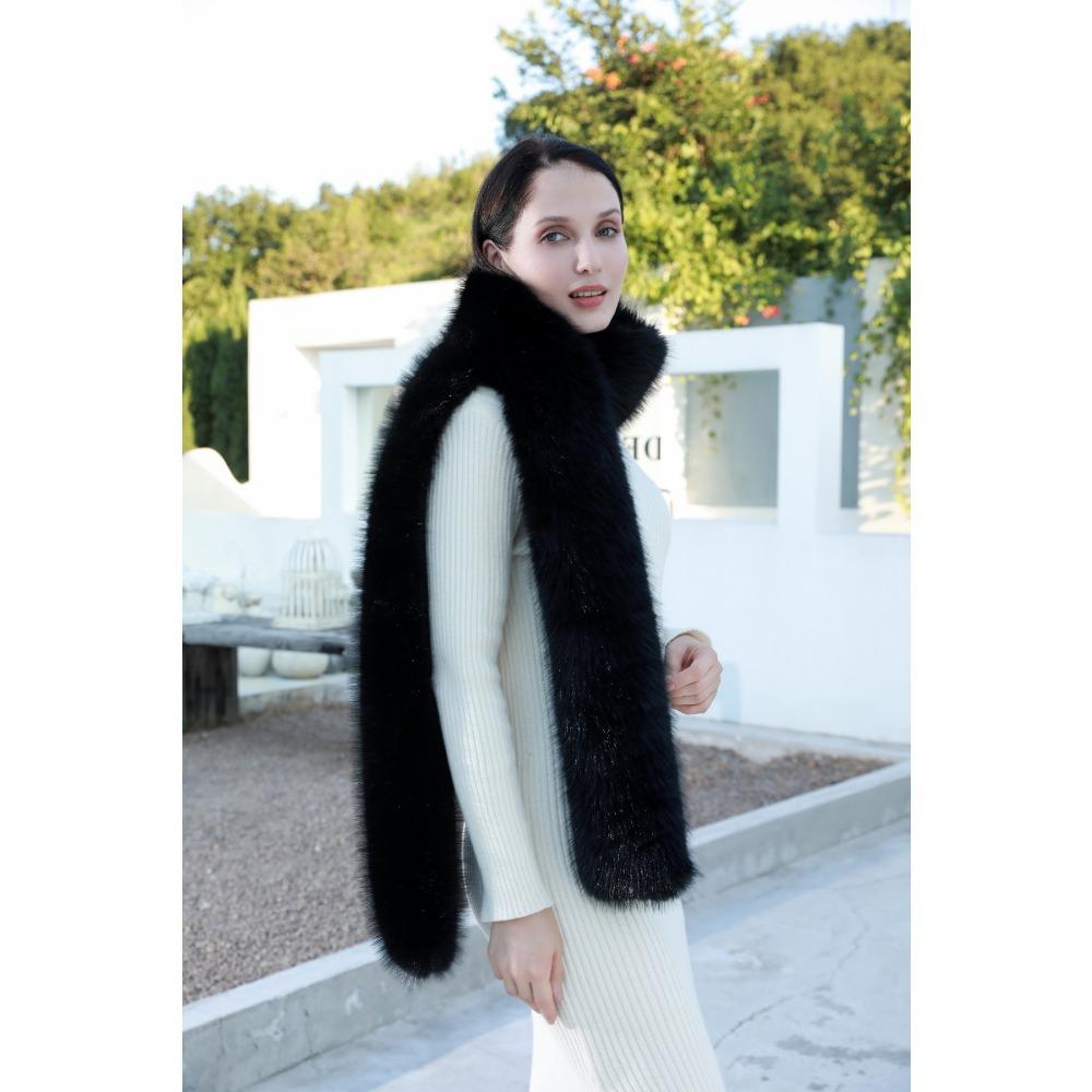 Faux Fox Fur Scarf All-match Faux Fur Scarf for Women Faux Raccoon Fur Neck Scarf for Winter