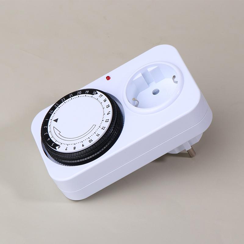 Eu Plug Timing Socket 24-Hours Cycle Mechanical Timer Electricity Consumption Meter Automatic Shutdown With Overload Protection