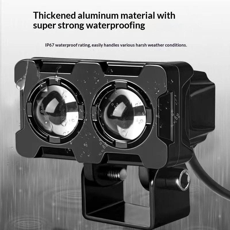 1/2Pcs Dual Color Motorcycle Headlight Fog Lamp Motorcycle Led Fog Lights Double Led Mini Driving Light