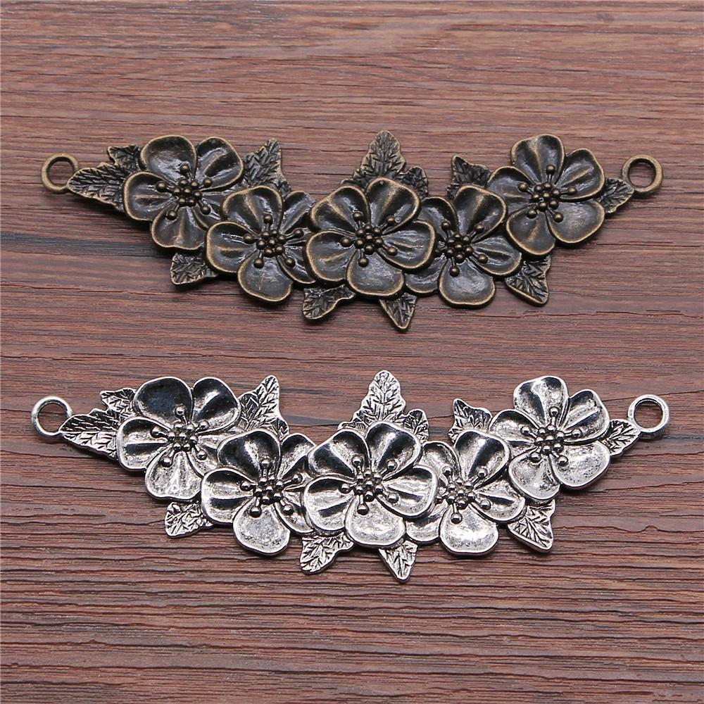 Filigree Diamond Shaped Connectors Ornate Multi Loop Links For Jewelry