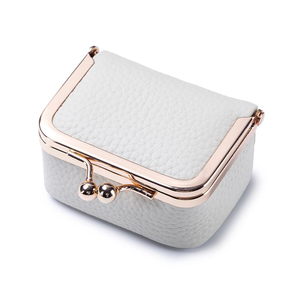 New Genuine Leather Small Gold Bag Diamond Ring Jewelry Bag Mini Ring Necklace Earring Jewelry Box Coin Purse Large