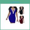 Stunning Women Sexy Deep V Rhinestone Backless Mini Dress For Special Events