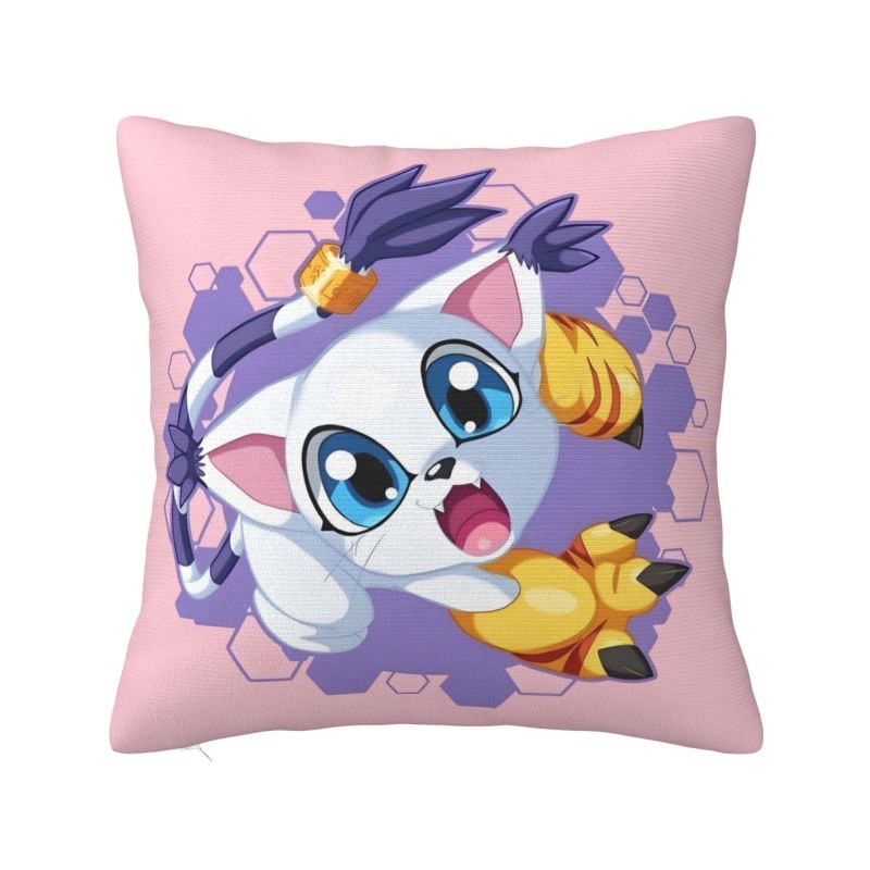 Custom Gatomon Modern Throw Pillow Cover Adventure Anime Chair Cushion