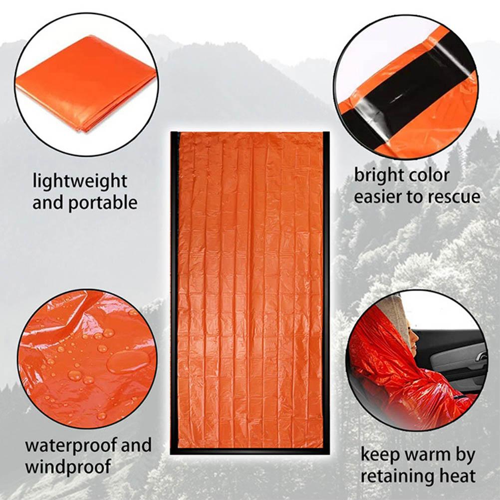 Emergency Sleeping Bag Waterproof Ultralight Thermal Sleeping Bag Lengthened PE Aluminum Film Survival Blanket for