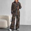 Dark Camouflage European And American Autumn And Winter Casual Long-Sleeved Suit Women'S Hooded Sweater And Trousers Two-Piece Set