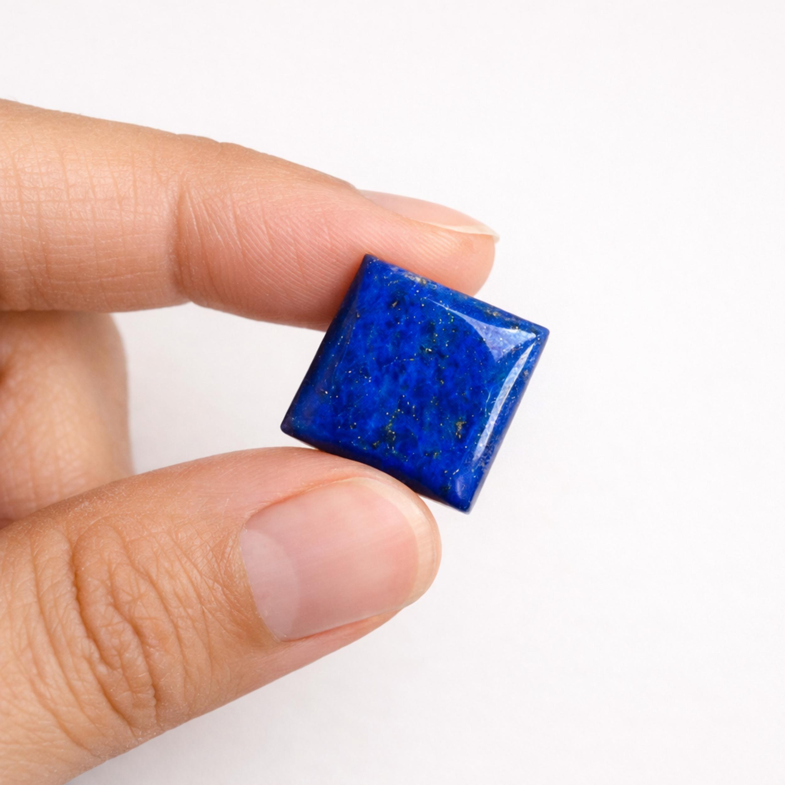 Lapis Lazuli Square Cabochons – Deep Blue Gemstone Tiles with Gold Flecks – Polished Stone for Jewelry Making 5mm синий