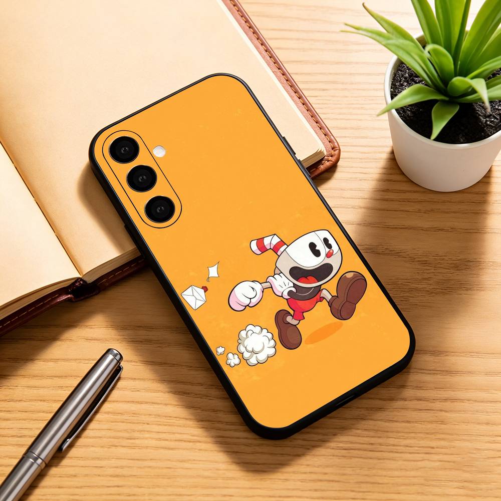 

C-Cuphead P-Popular Phone Case For Samsung Galaxy A73,A72,A71,A70,A53,A52,A51,Soft Silicone Black Cover Samsung a21s