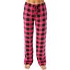 Casual Pants, Elastic Checkered Sleepwear, Loose Drawstring Wide Leg Pants