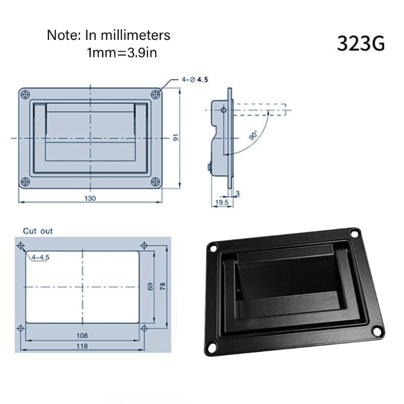652F Moderne Möbelgriff Beschläge Zinklegierung Panel Klappgriff Einlassgriff